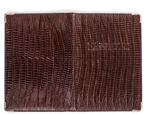 Кожаная обложка на паспорт с лазерной текстурой коричневого цвета Desisan 107457