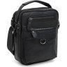 Мужская сумка-барсетка из натуральной кожи флотар черного цвета Keizer (22063) - 1