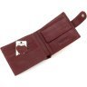 Маленький жіночий гаманець із натуральної шкіри бордового кольору з блоком під карти ST Leather 1767457 - 7