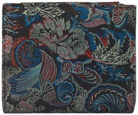 Компактний жіночий гаманець на кнопці з натуральної шкіри Desisan 107757 із принтом квітів