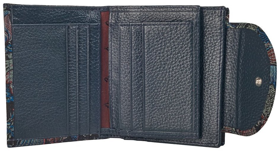 Компактний жіночий гаманець на кнопці з натуральної шкіри Desisan 107757 із принтом квітів modnotak фото №5