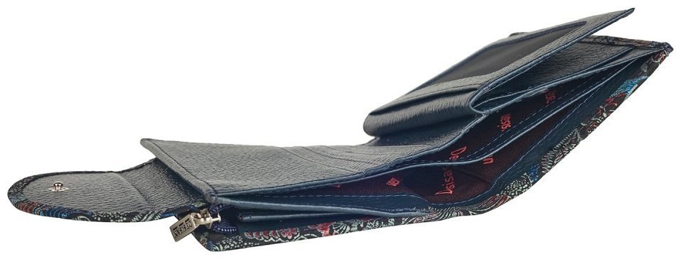 Компактний жіночий гаманець на кнопці з натуральної шкіри Desisan 107757 із принтом квітів modnotak фото №6