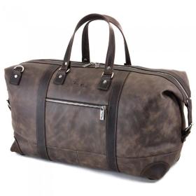 Дорожная сумка коричневого цвета из натуральной качественной кожи Tom Stone (12172)