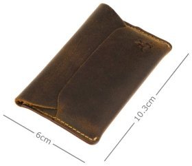 Коричневый компактный картхолдер из натуральной кожи Visconti 77757