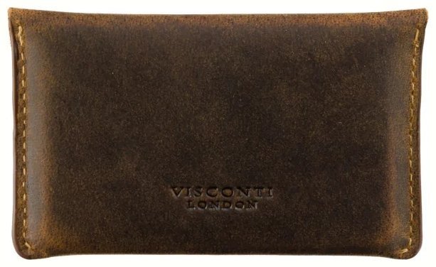 Коричневый компактный картхолдер из натуральной кожи Visconti 77757