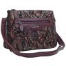 Женская кожаная сумка через плечо с узором цветов Desisan 107857 бордового цвета фото №2 Женская кожаная сумка через плечо с узором цветов Desisan 107857 бордового цвета modnotak фото - 2