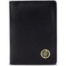 Картхолдер из натуральной кожи флотар черного цвета на кнопке Hammonds Flycatcher CC606 с RFID защитой 107957 modnotak фото - 1