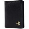 Картхолдер из натуральной кожи флотар черного цвета на кнопке Hammonds Flycatcher CC606 с RFID защитой 107957 modnotak фото - 4