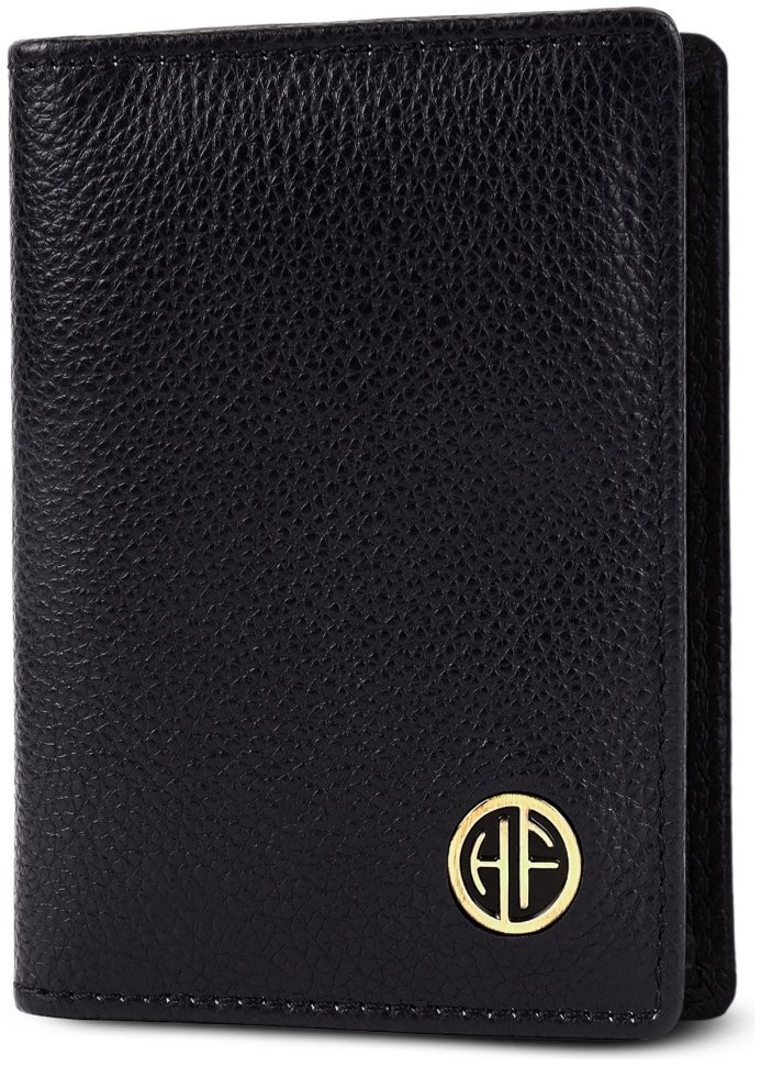 Картхолдер из натуральной кожи флотар черного цвета на кнопке Hammonds Flycatcher CC606 с RFID защитой 107957 modnotak фото №4