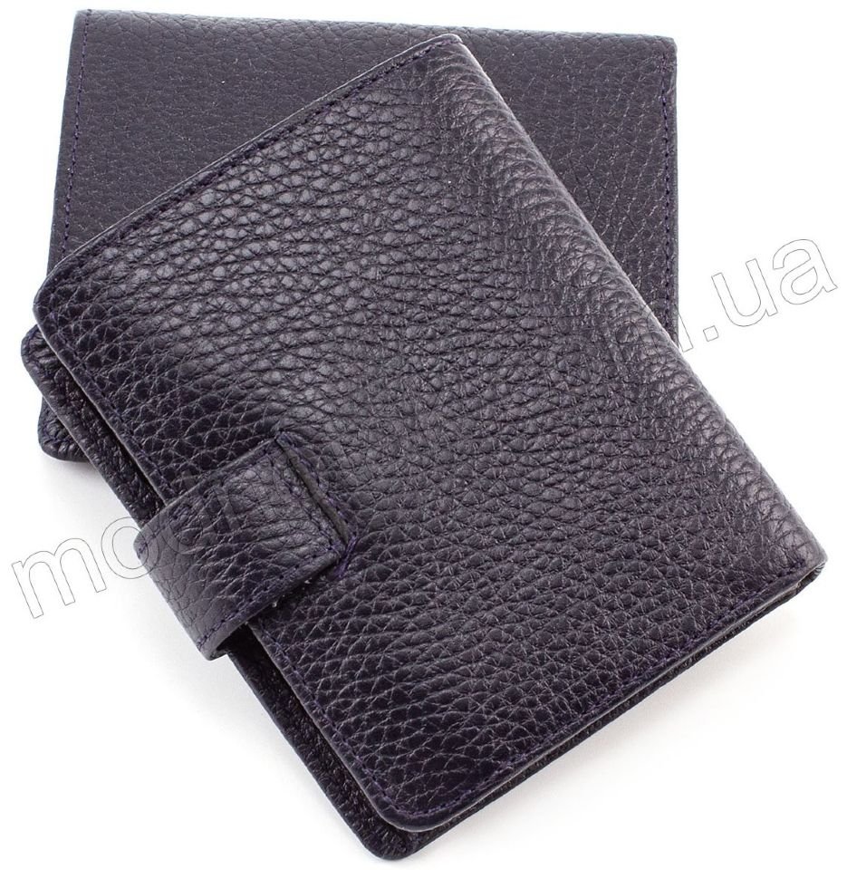 Компактный кожаный кошелек темно-синего цвета KARYA (0952-44)