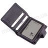 Компактний шкіряний гаманець темно-синього кольору KARYA (0952-44) - 4