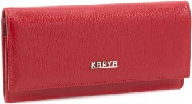 Красный женский кошелек из фактурной кожи с отделом для монет KARYA (12389)