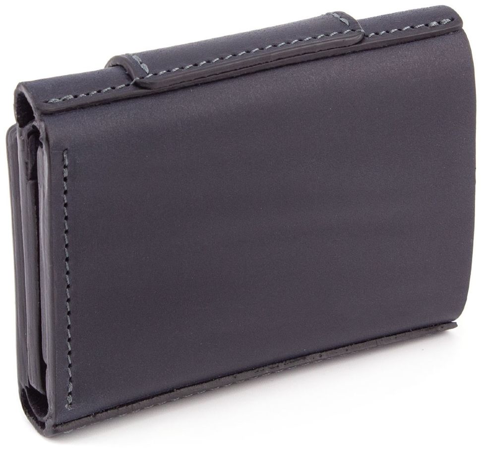 Синій шкіряний гаманець маленького розміру Grande Pelle (13006)