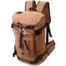 Просторий чоловічий рюкзак-трансформер із текстилю коричневого кольору Vintage 2422160 - 1