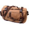 Просторий чоловічий рюкзак-трансформер із текстилю коричневого кольору Vintage 2422160 - 3