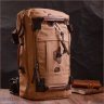 Просторный мужской рюкзак-трансформер из текстиля коричневого цвета Vintage 2422160 - 8