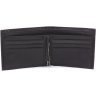 Маленькое мужское портмоне из натуральной кожи черного цвета с зажимом для купюр Marco Coverna 68657 - 2