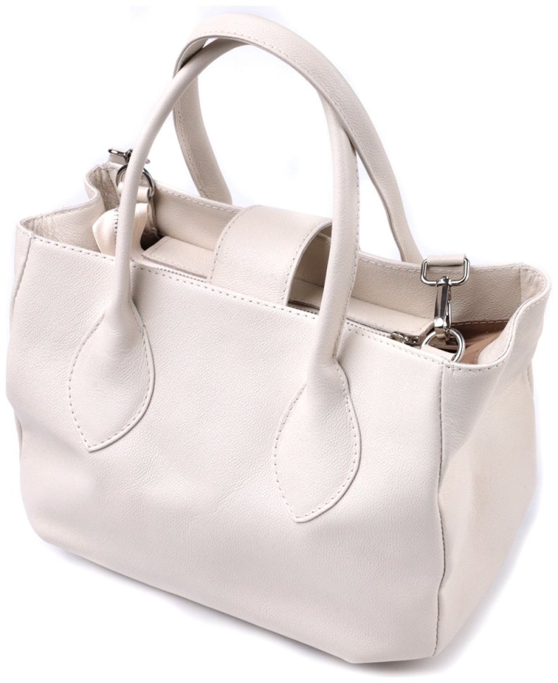 Элегантная женская сумка из натуральной кожи Shvigel 2422830 Бежевая фото №2 Элегантная женская сумка из натуральной кожи Shvigel 2422830 Бежевая modnotak фото №2