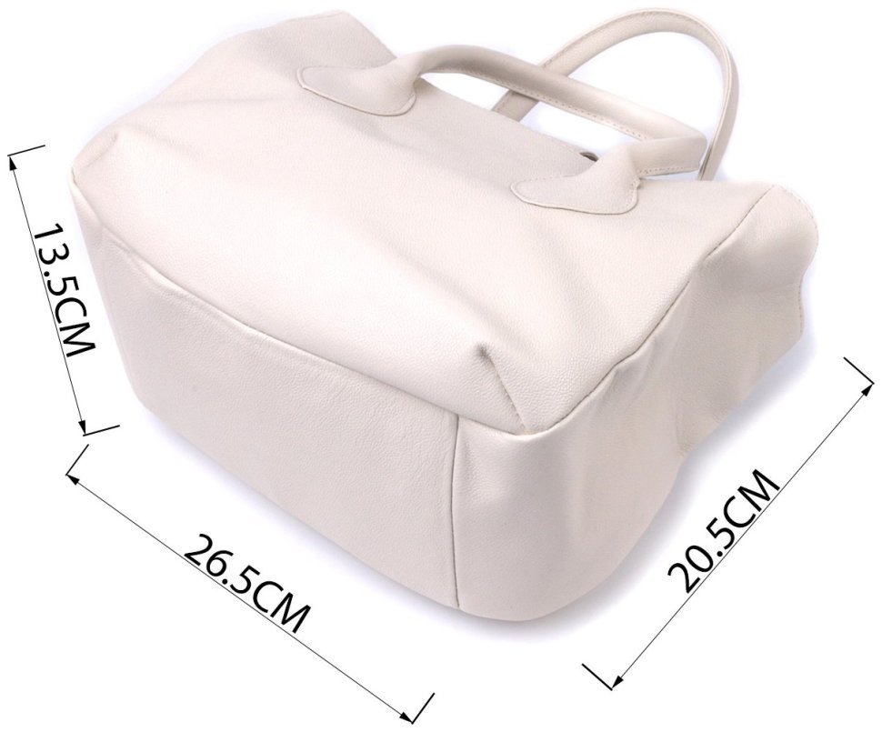 Элегантная женская сумка из натуральной кожи Shvigel 2422830 Бежевая фото №3 Элегантная женская сумка из натуральной кожи Shvigel 2422830 Бежевая modnotak фото №3