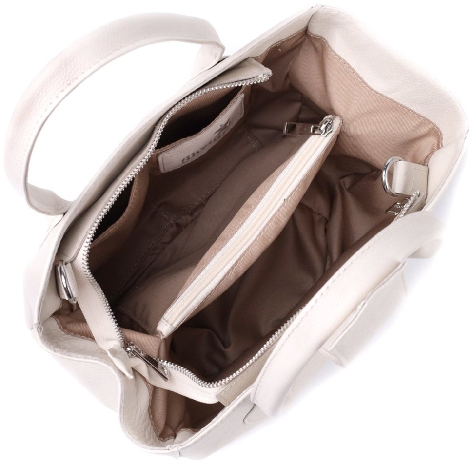 Элегантная женская сумка из натуральной кожи Shvigel 2422830 Бежевая фото №7 Элегантная женская сумка из натуральной кожи Shvigel 2422830 Бежевая modnotak фото №7