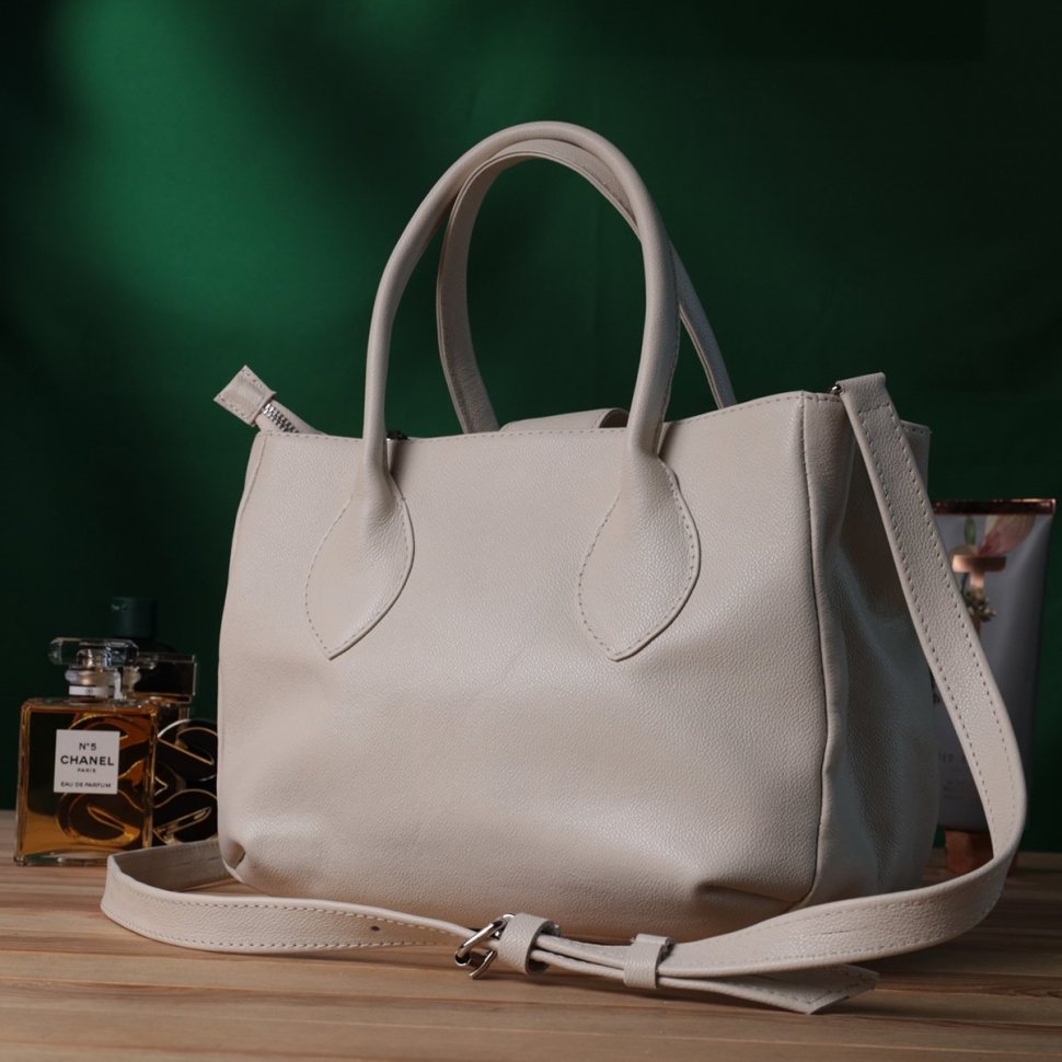 Элегантная женская сумка из натуральной кожи Shvigel 2422830 Бежевая фото №10 Элегантная женская сумка из натуральной кожи Shvigel 2422830 Бежевая modnotak фото №10