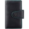 Вертикальний жіночий гаманець із натуральної чорної шкіри з хлястиком на кнопці Visconti Ylang 68757 - 9