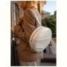 Белая женская кожаная сумка-рюкзак круглой формы BlankNote Maxi 78857 - 4