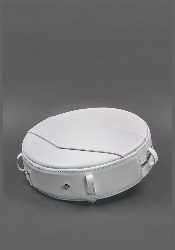 Белая женская кожаная сумка-рюкзак круглой формы BlankNote Maxi 78857