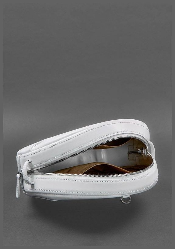 Белая женская кожаная сумка-рюкзак круглой формы BlankNote Maxi 78857