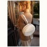 Белая женская кожаная сумка-рюкзак круглой формы BlankNote Maxi 78857 - 8