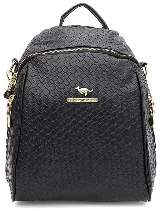 Практичный женский рюкзак из кожзама с тиснением Monsen 88857 Черный фото №1 Практичный женский рюкзак из кожзама с тиснением Monsen 88857 Черный modnotak фото №1