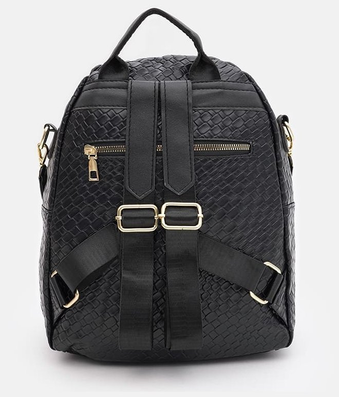 Практичный женский рюкзак из кожзама с тиснением Monsen 88857 Черный фото №3 Практичный женский рюкзак из кожзама с тиснением Monsen 88857 Черный modnotak фото №3