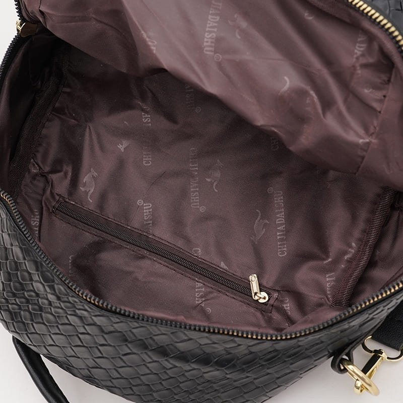 Практичный женский рюкзак из кожзама с тиснением Monsen 88857 Черный фото №5 Практичный женский рюкзак из кожзама с тиснением Monsen 88857 Черный modnotak фото №5