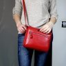 Маленька жіноча сумка червоного кольору з натуральної яловичої шкіри Issa Hara Мішель (27020) - 4