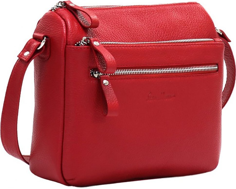 Маленька жіноча сумка червоного кольору з натуральної яловичої шкіри Issa Hara Мішель (27020)