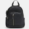 Женский маленький городской рюкзак из натуральной кожи черного цвета Keizer (59157) - 2
