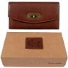 Жіночий коричневий гаманець із зернистої шкіри з поворотним замком Ashwood 69657 - 2