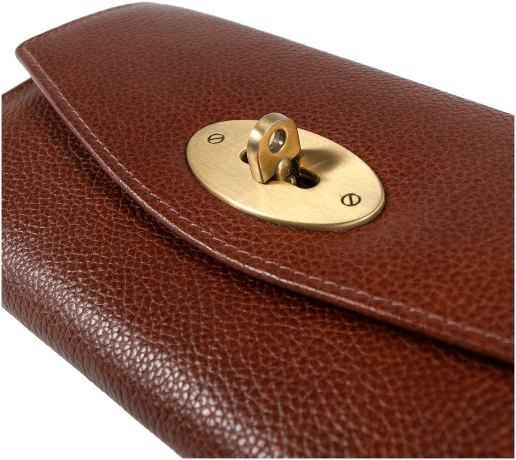 Женский коричневый кошелек из зернистой кожи с поворотным замком Ashwood 69657