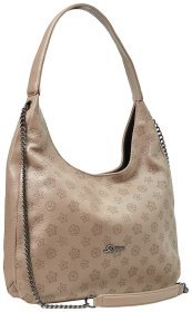 Бежевая женская сумка из натуральной фактурной кожи с одной лямкой Desisan 79957