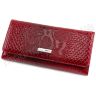 Червоний шкіряний гаманець з красивим малюнком KARYA (1141-019) - 1