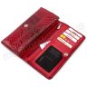 Червоний шкіряний гаманець з красивим малюнком KARYA (1141-019) - 3
