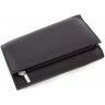 Шкіряний жіночий гаманець потрійного складання в чорному кольорі ST Leather (15606) - 3