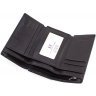 Шкіряний жіночий гаманець потрійного складання в чорному кольорі ST Leather (15606) - 6