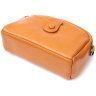 Шкіряна жіноча сумка-кроссбоді помаранчевого кольору на дві блискавки Vintage 2422421 - 3