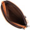 Шкіряна жіноча сумка-кроссбоді помаранчевого кольору на дві блискавки Vintage 2422421 - 5