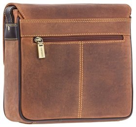 Светло-коричневая сумка-мессенджер из винтажной кожи на плечо Visconti Rumba 70758