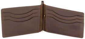 Винтажный темно-коричневый зажим для купюр и карточек ST Leather (16834)