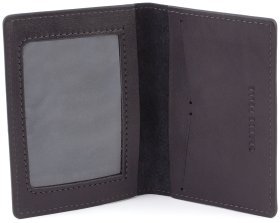 Черная гладкая обложка для военного билета с патриотичной надписью Слава ЗСУ - Grande Pelle (13110)