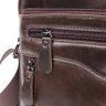 Практична чоловіча сумка-барсетка з гладкої шкіри темно-коричневого кольору Vintage (20824) - 5