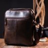 Практична чоловіча сумка-барсетка з гладкої шкіри темно-коричневого кольору Vintage (20824) - 8